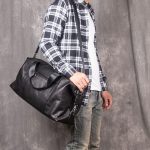 DLOETT Handbag Men's Large Capacity Travel Bag Shoulder Messenger Bag Lightweight Business Travel Luggage Bag - Image 5