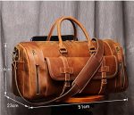 BZLSFHZ Men's Genuine Leather Travel Bag Business Handbag First Layer Cow Leather Gym Bag Leather Duffel Bag (Color : A) - Image 2