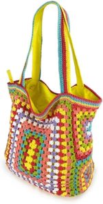 TKFDC Bohemian Crochet Women Shoulder Bags Knitting Large Tote Bag Casual Lady Handbags Big Shopper Purses Summer (Color : D, Size : 1)