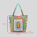 TKFDC Bohemian Crochet Women Shoulder Bags Knitting Large Tote Bag Casual Lady Handbags Big Shopper Purses Summer (Color : D, Size : 1) - Image 2