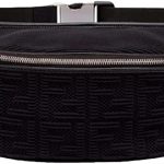 FENDI FF Woven Black Canvas Belt Bag