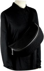 FENDI FF Woven Black Canvas Belt Bag - Image 2