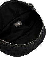 FENDI FF Woven Black Canvas Belt Bag - Image 5