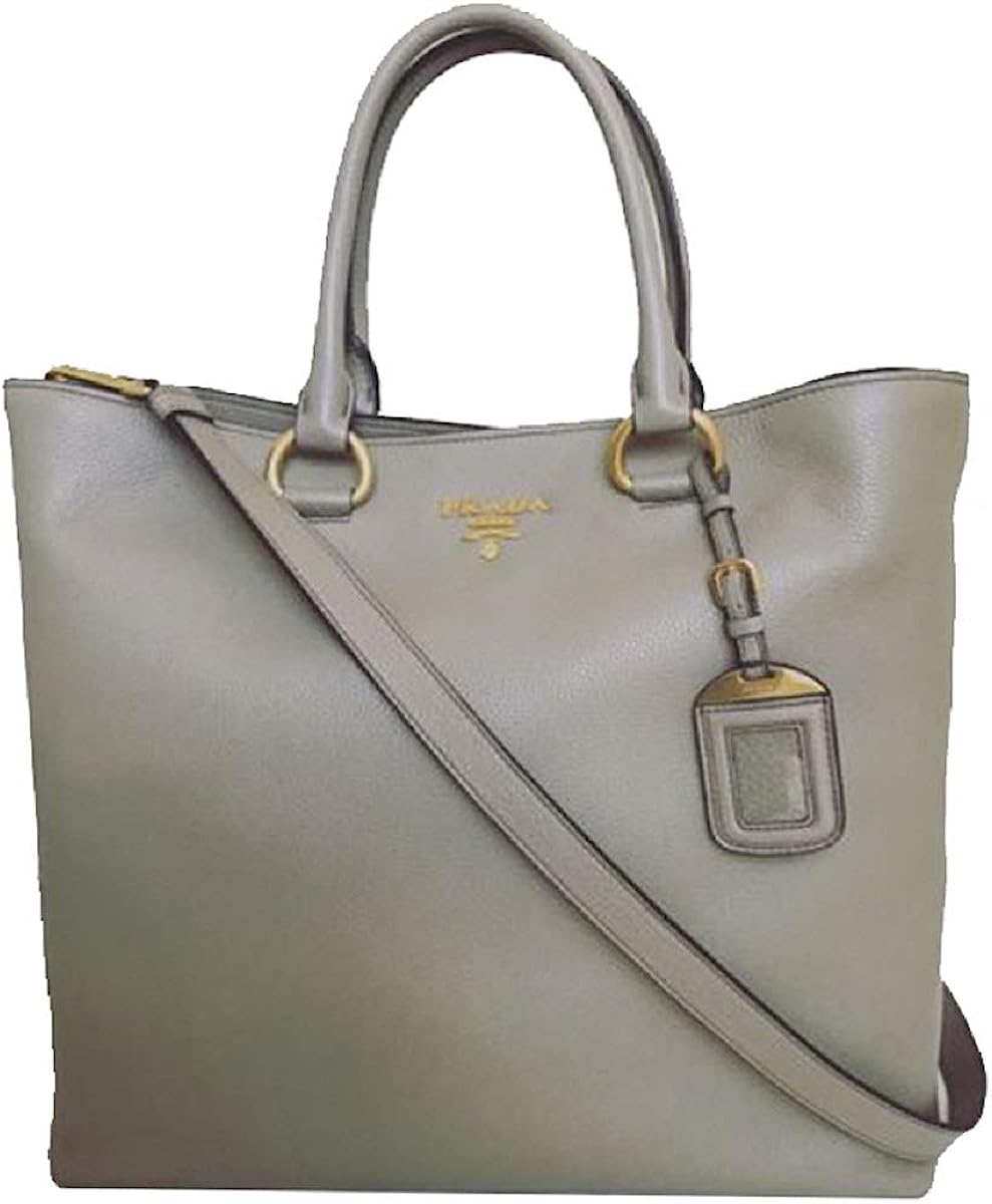 251024163703798_1 Prada Women's Gray Vitello Phenix Shopping Tote Top Handle Bag Shoulder Bag 1BG865 - Image 1