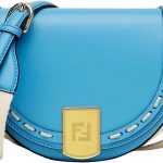 FENDI Moonlight Cyber Blue Leather Satchel Crossbody Bag