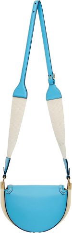 FENDI Moonlight Cyber Blue Leather Satchel Crossbody Bag - Image 4