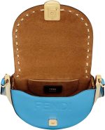 FENDI Moonlight Cyber Blue Leather Satchel Crossbody Bag - Image 6