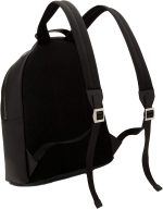 FENDI Roma Warped Logo Black Leather Backpack 7VZ042 - Image 4