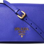Prada Men's Vitello Phenix Royal Blue Leather Flap Crossbody Bag 1BD163