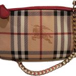 Burberry Haymarket Nova Check Clara Leather Wristlet