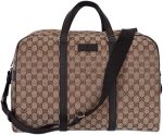 Gucci Duffle Travel Militare GG Beige Ebony Tmoro Bag Handbag Italy New - Image 4