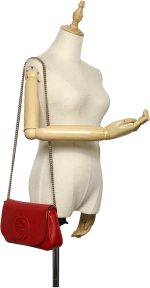 Gucci Soho Interlocking GG Red Leather Chain Flap Shoulder Bag Handbag Italy New - Image 5