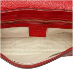Gucci Soho Interlocking GG Red Leather Chain Flap Shoulder Bag Handbag Italy New - Image 9