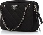 Prada Womens Bandoliera Black Tessuto Nylon Quilted Medium Crossbody Bag - Image 3