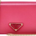 Prada Miniborse Peonia Pink Vitello Move Leather Crossbody Chain 1BP021
