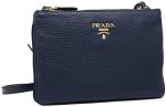 Prada Women's Navy Blue Vitello Phenix Crossbody 1BH046 - Image 2