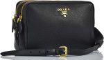 Prada Women's Black Bandoliera Vitello Phenix Leather Crossbody Bag 1BH079 - Image 3