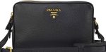 Prada Women's Black Bandoliera Vitello Phenix Leather Crossbody Bag 1BH079 - Image 4