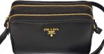 Prada Women's Black Bandoliera Vitello Phenix Leather Crossbody Bag 1BH079 - Image 5