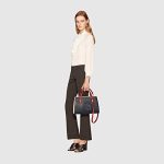 Gucci Soho Leather Satchel tote Structured Black Shoulder Bag New - Image 4