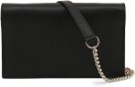 Gucci Interlocking Camelia Wallet Chain Marmont Leather Silver Handbag Italy NEW - Image 3
