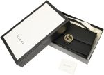 Gucci Interlocking Camelia Wallet Chain Marmont Leather Silver Handbag Italy NEW - Image 8