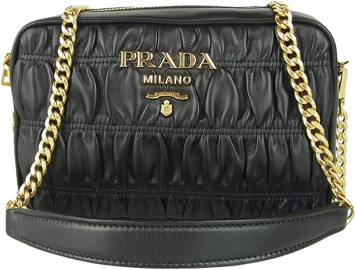 251024163822832_1 Prada Bandoliera Nero Black Nappa Gaufre'1 Quilted Leather Handbag 1BH112 - Image 1