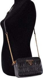 Prada Bandoliera Nero Black Nappa Gaufre'1 Quilted Leather Handbag 1BH112 - Image 2