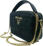 Prada Bandoliera Nero Black Nappa Gaufre'1 Quilted Leather Handbag 1BH112 - Image 5