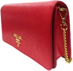 Prada Miniborse Lacca Red Vitello Move Leather Crossbody Chain 1BP021 - Image 2