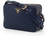 Prada Women's Navy Blue Vitello Phenix Leather Crossbody 1BH079 - Image 2