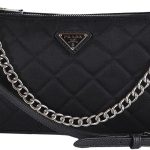 Prada Quilted Tessuto Nylon Chain Black Convertible Shoulder Bag 1BH026