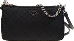 Prada Quilted Tessuto Nylon Chain Black Convertible Shoulder Bag 1BH026 - Image 2