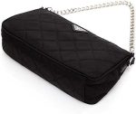 Prada Quilted Tessuto Nylon Chain Black Convertible Shoulder Bag 1BH026 - Image 3