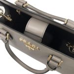 Prada Argilla Gray Saffiano Lux Leather Large Satchel Handbag 1BA228 - Image 4