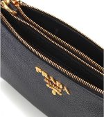 Prada Vitello Phenix Gold Hardware Black Crossbody 1BH046 - Image 6