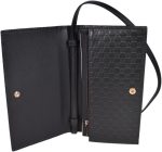 Gucci Women's Leather Micro GG Guccissima Mini Crossbody Wallet Bag Purse (Black) - Image 5