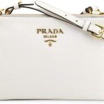 Prada White Leather Vitello Phenix Crossbody Bag 1BH046
