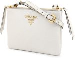 Prada White Leather Vitello Phenix Crossbody Bag 1BH046 - Image 2
