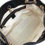 Gucci Soho Medium Black Double Leather Chain Shoulder Bag Tote Black Gold New - Image 7