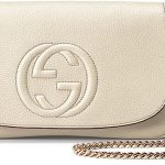 Gucci Soho Off White Leather Handbag Crossbody Clutch Ivory Italy Bag GG NEW