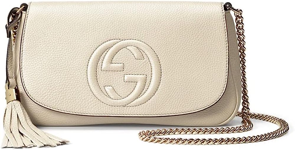 251024163852135_1 Gucci Soho Off White Leather Handbag Crossbody Clutch Ivory Italy Bag GG NEW - Image 1