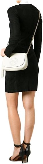 Gucci Soho Off White Leather Handbag Crossbody Clutch Ivory Italy Bag GG NEW - Image 4