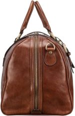 Maxwell Scott | Mens Luxury Leather Medium Weekend Bag | The FleroM | Handmade In Italy | Chestnut Tan Brown - Image 4