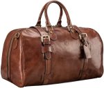 Maxwell Scott | Mens Luxury Leather Medium Weekend Bag | The FleroM | Handmade In Italy | Chestnut Tan Brown - Image 5