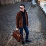 Quality Leather Medium Weekend Bag | The FleroM | Handcrafted In Italy | Chestnut Tan Brown - Image 8