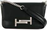 Tod's Mini Double T Shoulder Bag Black Ladies Handbag XBWAMUB0101