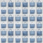 thehandicraftworld 100 PC Wholesale Lot New Hand Made Blue Block Print Hand Tote Bag Shoulder Bag Shopping Bag