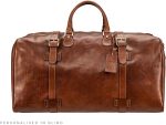Luxury Leather Extra Large Travel Bag | The FleroEL | Handcrafted In Italy | Chestnut Tan Brown - Image 2