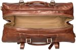 Luxury Leather Extra Large Travel Bag | The FleroEL | Handcrafted In Italy | Chestnut Tan Brown - Image 3